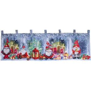 LED Gardine Weihnachten Scheibengardine X-Mas beleuchtet Fenstergardine 45x120cm