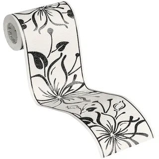 A.S. Creations A.s. Creation Only Borders 346629 Papiertapete Blumenoptik 0.13 m x 5 m schwarz