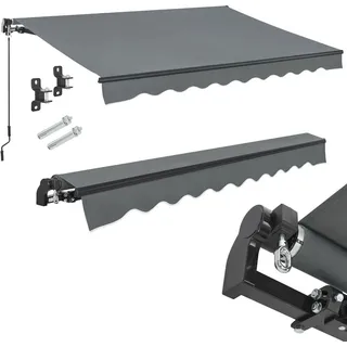 Juskys Gelenkarmmarkise 400 x 300 cm Grau