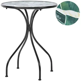 Beliani Cozzana Gartentisch 60 x 60 x 75 cm Schwarz/Grün
