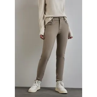 STREET ONE Damen A377991 Hose Mit Zipper Details, Ashen Maple Beige, 36W / 30L EU