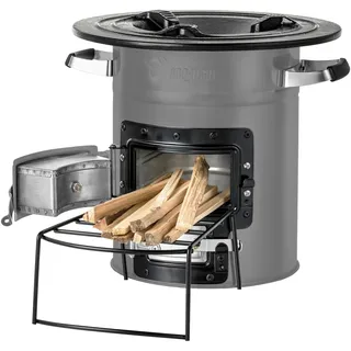 BBQ-Toro Raketenofen RAKETE #2 | Rocket Stove für Dutch Oven, Grillpfannen und vieles mehr | Rocketstove mit Brennholzgestell und Zuluftöffnungen | Feuerstelle für Dutch Oven