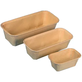 Bio Einwegbackformen Pergament Papierbackformen Einmal Backformen eckig kompostierbar biologisch abbaubar - Verschiedene Größen zur Auswahl (523ml 190x87x50mm 675St)