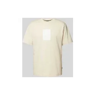 T-Shirt mit Statement- und Label-Print Modell 'Tessin', Offwhite, XXL