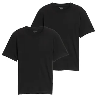 Tom Tailor Herren T-Shirt, 2er Pack - Double Pack Crew Neck Tee, Rundhals, Regular Fit, Baumwolle Schwarz XL