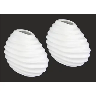 I.GE.A. Dekovase I.GE.A. "Keramik-Vase", beige (creme), B:16cm H:12cm, Keramik Vasen, Set Kleine Vase Weiß Modern Keramik Tisch Küche Büro Pampasgras