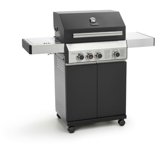 TAINO BLACK 3+1 Gasgrill mit Seitenbrenner Gasgrill 3 Brenner Matt Schwarz