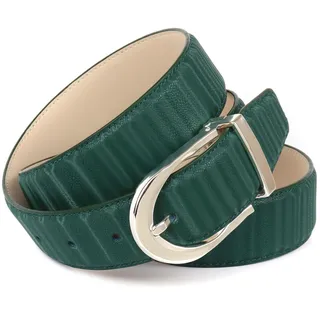 Anthoni Crown Ledergürtel ANTHONI CROWN, Damen, Gr. 100, grün, Leder, unifarben, klassisch, Gürtel, Gürtel aus innovativem Leder in 3D-Optik