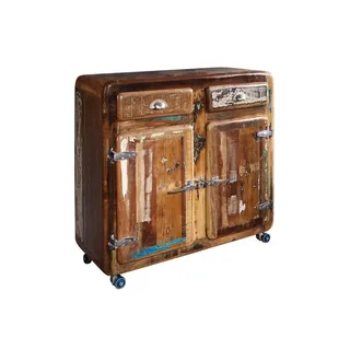 MASSIVMOEBEL24.DE Kommode Altholz 90 x 40 x 90 cm Mehrfarbig