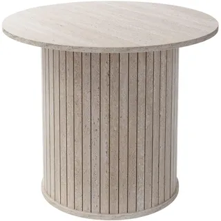 ML-Design Couchtisch rund Beige Holz 60 x 50 cm