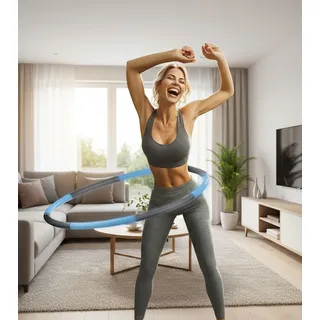 EDURO Hula Hoop Reifen gepolstertes Sportgerät für zu Hause Fitness-Reifen 97cm 8983249 Blau/Grau - One-Size