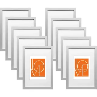 Woltu Bilderrahmen modern Silber 21x29,7 cm 3er Set