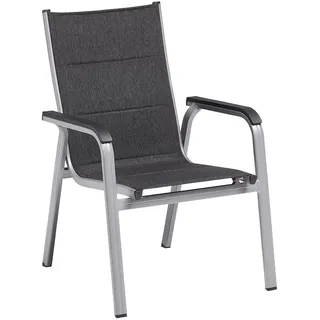Kettler Basic Plus Stapelsessel 69,5 x 65,5 x 99 cm padded silber/anthrazit 0301202-9000