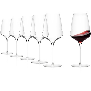 Stölzle Lausitz Bordeaux Gläser Cocoon/Rotweinglas Bordeaux 6er Set/Hochwertige Rotweingläser groß extravagant/Weingläser Rotwein/Großes Weinglas/Weinkelche Glas