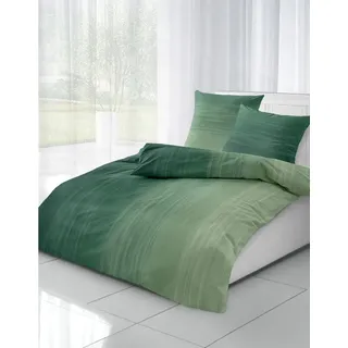 Dormisette Bettwäsche Dormisette Fein Biber Bettwäsche Grün Streifen 135x200 80x80 cm, Biber, Biber Bettwäsche mit Streifenmuster grün