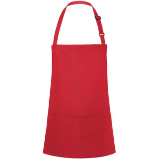 KARLOWSKY Kochschürze, Kurze Latzschürze Basic mit Schnalle und Tasche (One Size)