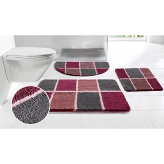 OTTO home Badteppich Anna mit Kachelmuster lila 55 x 50 cm