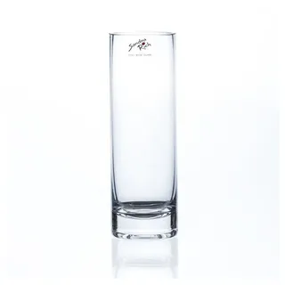 SANDRA RICH Glas Vase Solifleur H18cm/6cm Transparent Rund Modern Dekoration