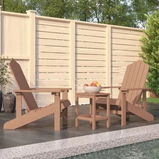 Adirondack-gartenstühle Mit Tisch Hdpe Braun