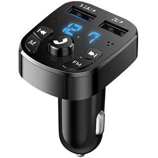 Clenp Autoladegerät, Dual USB Bluetooth 5.0 Empfänger FM Sender Auto MP3 Player Kit Schnellladegerät