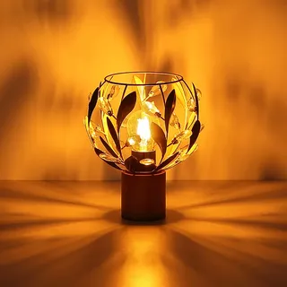 LED Tischlampe Wohnzimmer Tischleuchte Kristalle Nachttischlampe goldfarben, Holz Acryl, 4W 320lm warmweiß, DxH 20x25 cm