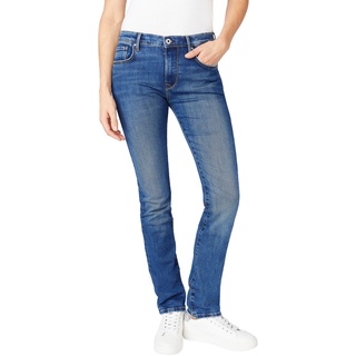 Pepe Jeans Damen Jeans New Brooke Slim Fit Medium Dark Wiser 000 Normaler Bund Reißverschluss W 24 L 34
