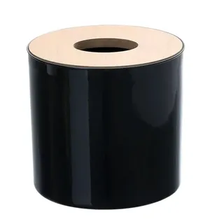 Taschentuchbox-Halter Küche Wohnzimmer Taschentuch Aufbewahrungsbox Toilette Badezimmer Taschentuchständer Runder Behälter taschentücher Box(Black)