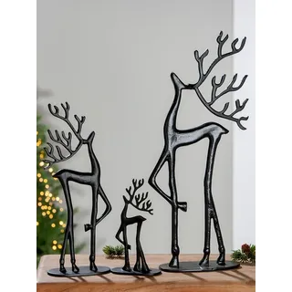 Casablanca Rentier Deko Weihnachten – Weihnachtsdeko Hirsch stehend – Farbe: Schwarz Höhe 37,5 cm