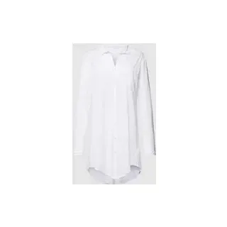 Nachthemd mit unifarbenem Design und Knopfleiste, Weiss, XS
