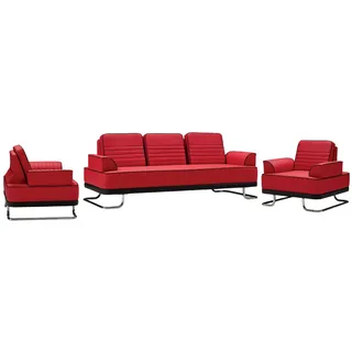 aea Couch Leder 3-Sitzer Rot