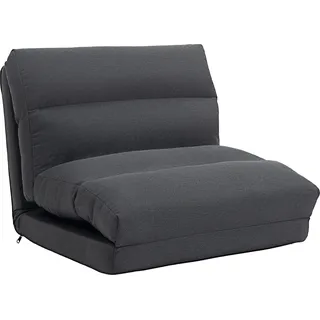 HOMCOM 3 in 1 Schlafsessel klappbar Schlafsofa mit Bettfunktion Leinenoptik, umwandelbar Gästebett Gepolstert Klappsessel Klappmatratze Bodensessel für Wohnzimmer Schlafzimmer Dunkelgrau   Aosom