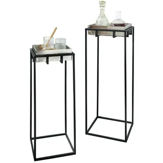 Faktorei Deko-Säule Liz 2-er Set, natur/schwarz