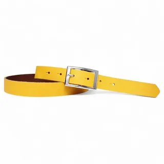 FRONHOFER Taillengürtel Damen Rindsleder schmal (1-St) 2,5 cm, Doppelsteg, für Jeans gelb Körperumfang 120 cm / Gesamtlänge 135 cm
