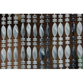 Türvorhang La Tenda GENOA 2 Perlenvorhang grau, La Tenda, Hakenaufhängung, halbtransparent, 100 x 230 cm, Perlen - Länge und Breite individuell kürzbar grau 100 cm x 230 cm