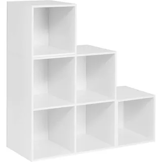Woltu Bücherregal 90 x 90 x 30 cm Weiß
