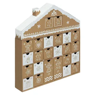Adventskalender in Form eines Hauses, 38 x 41 cm - Bunt