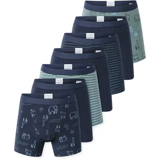 SCHIESSER Boxershorts 7 St. Dunkelblau/Grün 104
