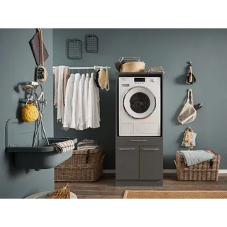 Bega BBK Laundreezy Waschmaschinenschrank 67,5 x 162 x 67,5 cm Grau Holz/Kunststoff/Metall