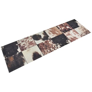 Fußmatte Küchenteppich Waschbar Tierfell 60x180 cm Samt, vidaXL, Rechteckig, Höhe: 0.5 mm braun|schwarz
