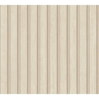 A.S. Création Vliestapete mit Wandpaneel-Motiv 0,53 x 10 m Beige/Braun 391096