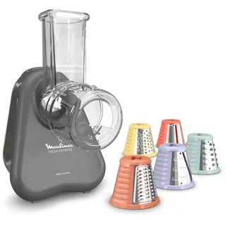 Moulinex Fresh Express Elektrische Gemüsereibe 5-in-1 1-tlg. Grau