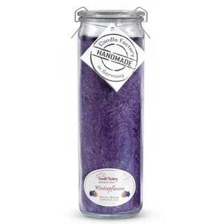 Landshop24 Duftkerze Candle-Factory Duftkerze aus Stearin im Weckglas Big Jumbo (Duft "Winterpflaume), brennt bis zu 100h