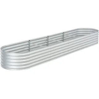 vidaXL Garten-Hochbeet verzinkter Stahl 400 x 80 x 44 cm Silber