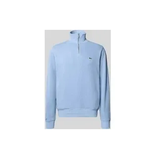 Regular Fit Troyer aus reiner Baumwolle, Bleu, XXL