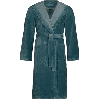 Unisex-Bademantel VOSSEN "Lynn" Bademäntel Gr. XXL, blau (cadet blue) Vossen für Damen & Herren, mit Kapuze, aus Microfaser