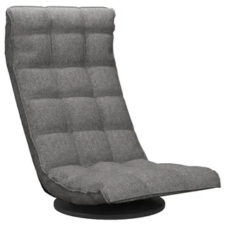 vidaXL Bodenstuhl Drehbar Klappbar Bodensessel Relaxsessel Relaxstuhl Sessel Fernsehsessel Loungesessel Polstersessel Wohnzimmer Hellgrau Stoff