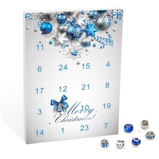 VALIOSA Schmuck-Adventskalender Merry Christmas Mode-Schmuck Adventskalender (24-tlg), 24-teilig (1 Set) blau