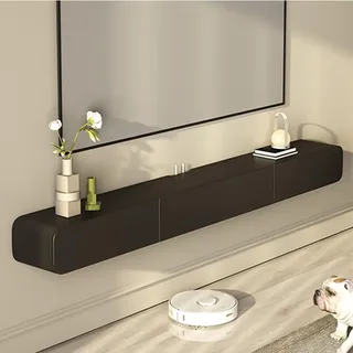 FPIGSHS TV Lowboard Hängend mit 2 Schublade TV Board 120-200 cm, Modern TV Schrank fernsehschrank für Wohnzimmer Schrank fernsehtisch Hängeschrank Multimedia Wandregal (B, 160cm)