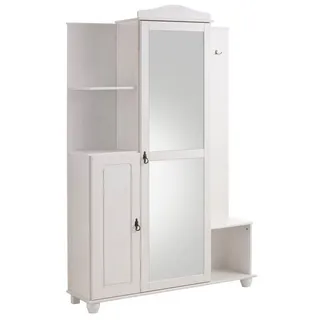 OTTO home Kompaktgarderobe Finca aus massivem Kiefernholz, mit vielen Stauraummöglichkeiten weiß