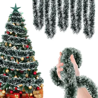 14m Weihnachtsdeko, Künstliche Girlande Weihnachten, Weihnachtsgirlande, Weihnachtsdeko Aussen, Christmas Decorations, Weihnachtsdeko Innen, Weihnachtsschmuck,Türkranz Weihnachten, Tannengirlande